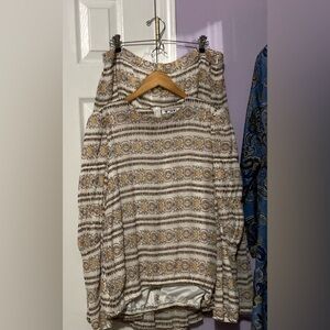 Ivory patterned skirt and top set